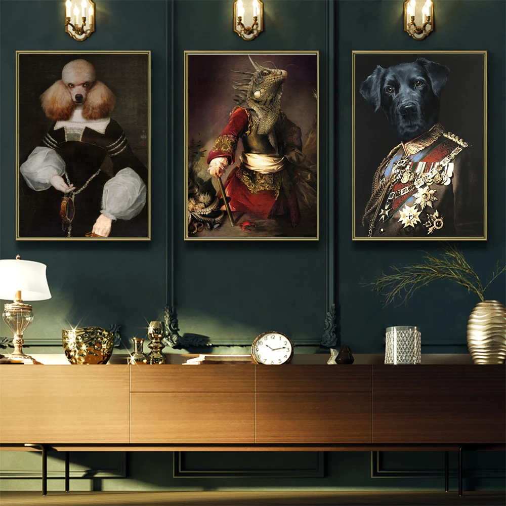 Vintage-Poster-Wall-Art-Dog-Retro-Nostalgia-Gentleman-Oil-Painting-Animal-Print-Canvas-Picture-Living-Room (3)