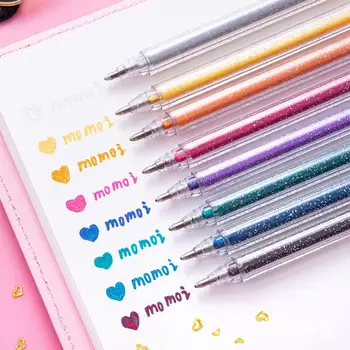 

8 Colors/pack 1.0MM Gel Pens Glitter Pen Highlighter Color Changing Flash Marker Drawing Scrapbook Album Journal DIY Stationery
