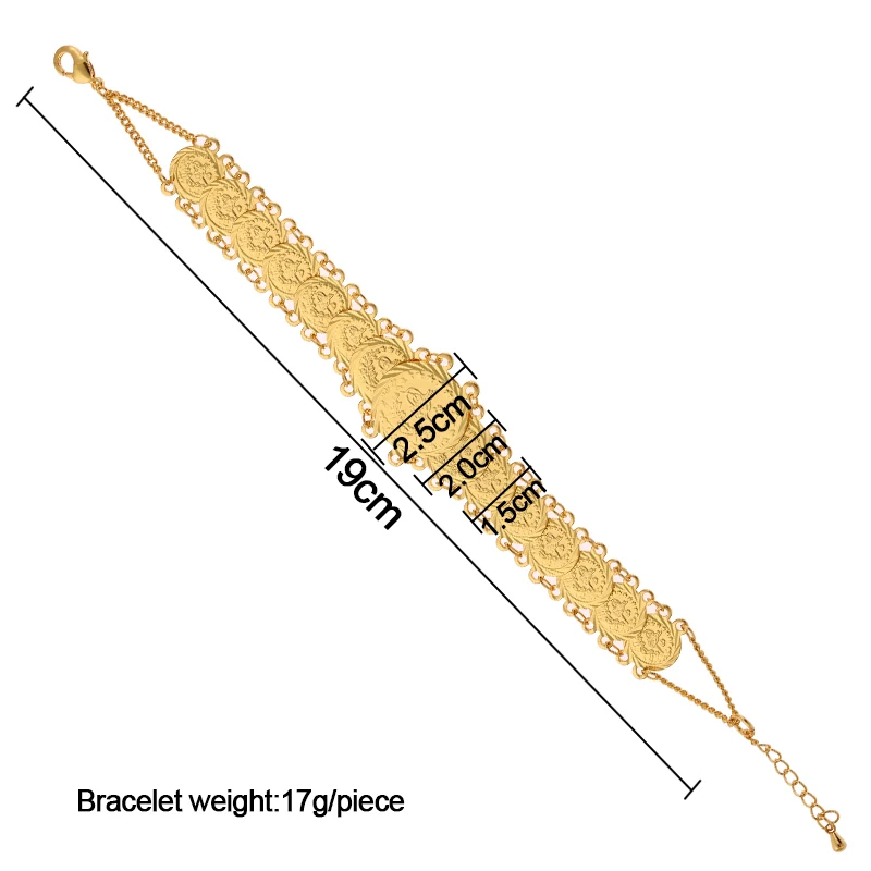 Модный браслет для женщин на Ближнем Востоке с древними арабскими монетами, золотой цвет, индейка, ювелирный подарок - Окраска металла: Gold-A