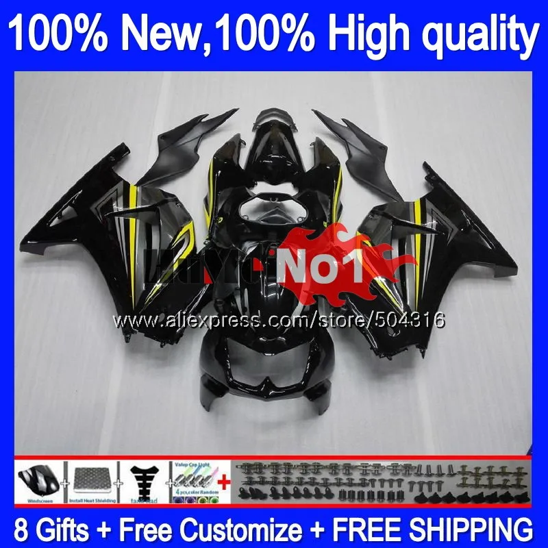 Kit For KAWASAKI EX250 ZX250 R EX250R Black yellow 10MC.11 ZX EX 250 250R ZX250R 2008 2009 2010 2011 2012 08 09 10 11 12 Fairing Kit For KAWASAKI EX250 ZX250 R EX250R Black yellow 10MC.11 ZX EX 250 250R ZX250R 2008 2009 2010 2011 2012 08 09 10 11 12 Fairing