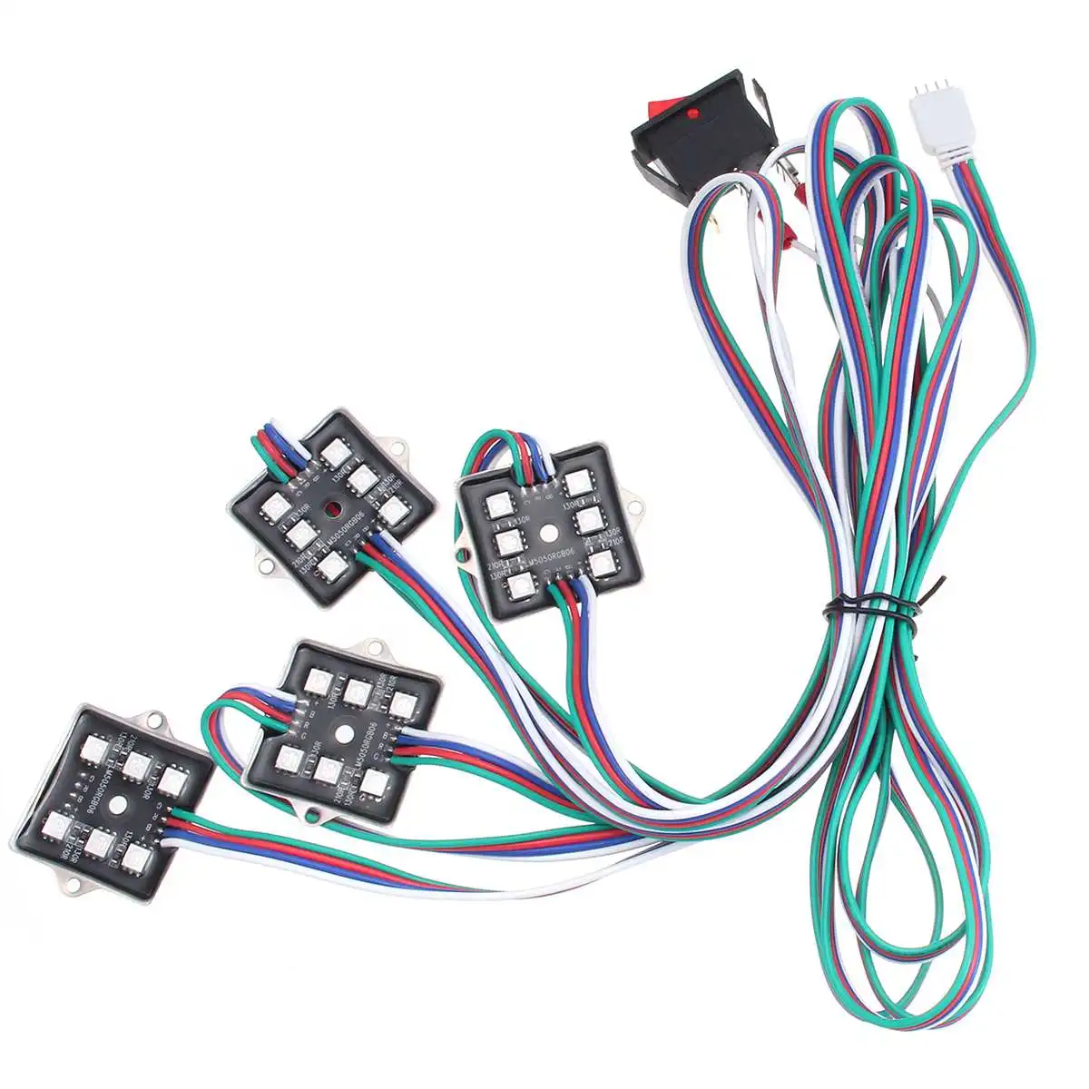 8 шт. светодиодный фонарик 5050SMD RGB цветной светодиодный универсальный для грузовика кровать/задняя коробка водонепроницаемый свет 12 В 48 светодиодный для фургон подсветка салона автомобиля