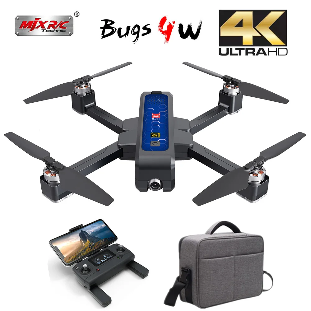 Новый LeadingStar MJX Bugs 4W B4W gps бесщеточный складной Радиоуправляемый Дрон 5G Wifi FPV с