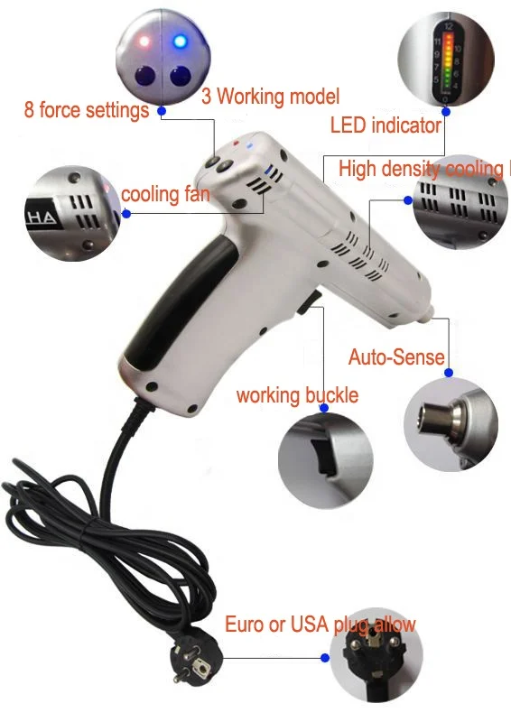 USA hot sale IQ 8 lever 700N physical therapy activator chiropractic impulse adjusting gun tool 5 USA hot sale IQ 8 lever 700N physical therapy activator chiropractic impulse adjusting gun tool 5