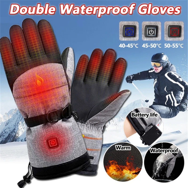

2020 Electric Heating Gloves Motorcycle Street Gear Racing Gloves Snowboard Skiing Gloves Windproof Waterproof Men Women