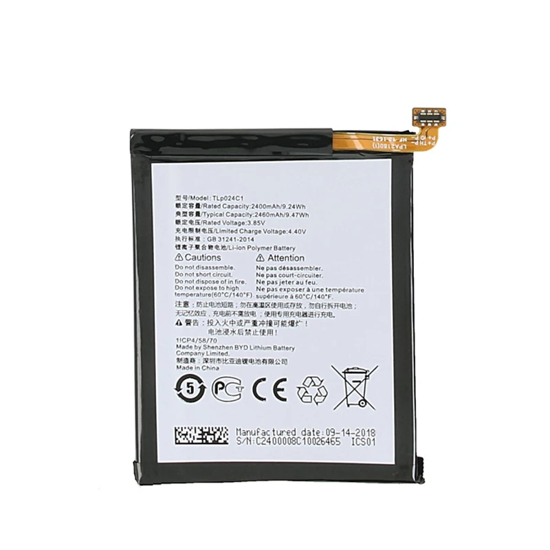 Сменный аккумулятор 2460 мАч для Alcatel 1X OT 5059 5059D 5059A 5059Y 5059X 5059J|Аккумуляторы мобильных