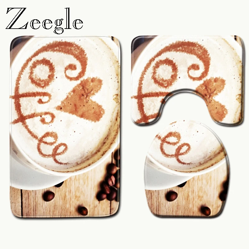 Zeegle напечатанный на День святого Валентина коврик для ванной, набор ковров для ванной, напольный коврик для туалета, нескользящий коврик для ванной, декор для ванной, коврики для ванной
