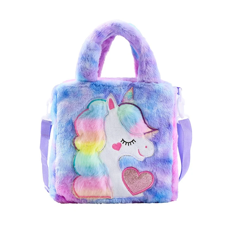 Unicorn Fluffy Tie-dye Children's Bag