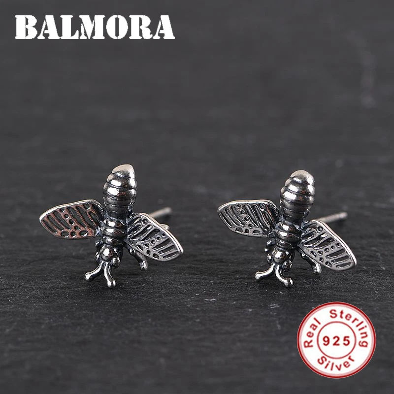 Женские серьги-гвоздики с пчелками BALMORA подарочные животными из 100% настоящего