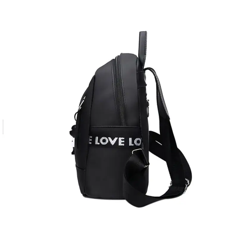 Модный женский рюкзак для путешествий, одноцветная школьная сумка, ткань Оксфорд, трендовая сумка через плечо, рюкзак для девушек, рюкзак черный