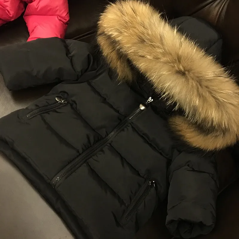 Коллекция года, зимняя куртка, парка пальто для мальчиков куртки с натуральным мехом для девочек детская одежда зимняя одежда детская верхняя одежда для маленьких мальчиков