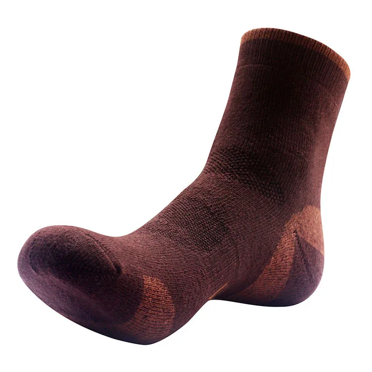 Мужские спортивные носки впитывающая подушка хлопок Coolmax Носки спортивные Походные Носки Баскетбол удобный носок для сна для мужчин EU 39-44 - Цвет: Coffee