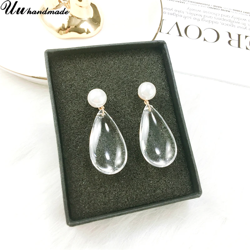 

Fashion Korean Transparent Acrylic stud Earrings Pearl Earring Jewelry Earring Christmas Gifts for Women Earing Aretes De Mujer