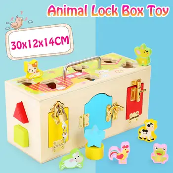 

Montessori Colorful Lock Box Kids Children Educational Preschool Training Toys