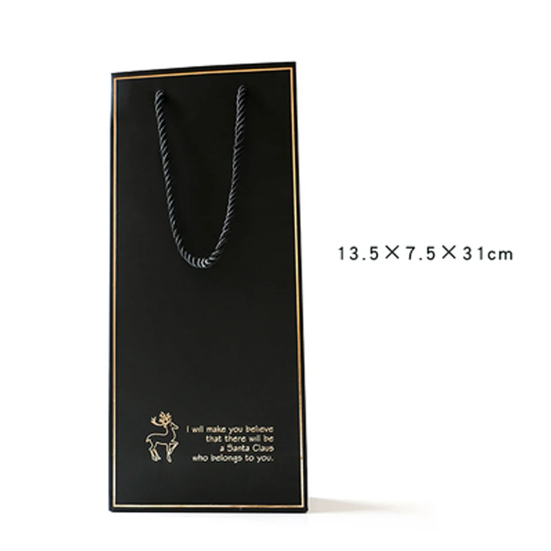 black empty bag 5 шт. серебристо-черная коробка для упаковки печенья, конфет, кексов, рождественские подарки на год, десерты выпечка, прямоугольные коробки - Цвет: black empty bag