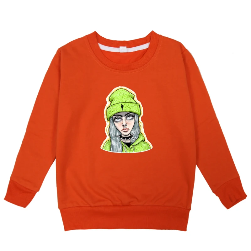 Новые худи Billie Eilish, теплая зимняя детская одежда с длинными рукавами для мальчиков, весенне-Осенняя детская толстовка с длинными рукавами