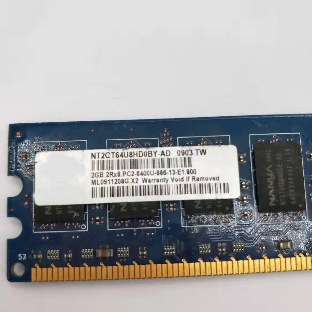 2 ГБ 2X2GB = 4 Гб 2RX8 DDR2 PC2 6400U 667 МГц PC2-6400U-666-13-E1.800NT2GT64U8HD0BY - color: 2GB