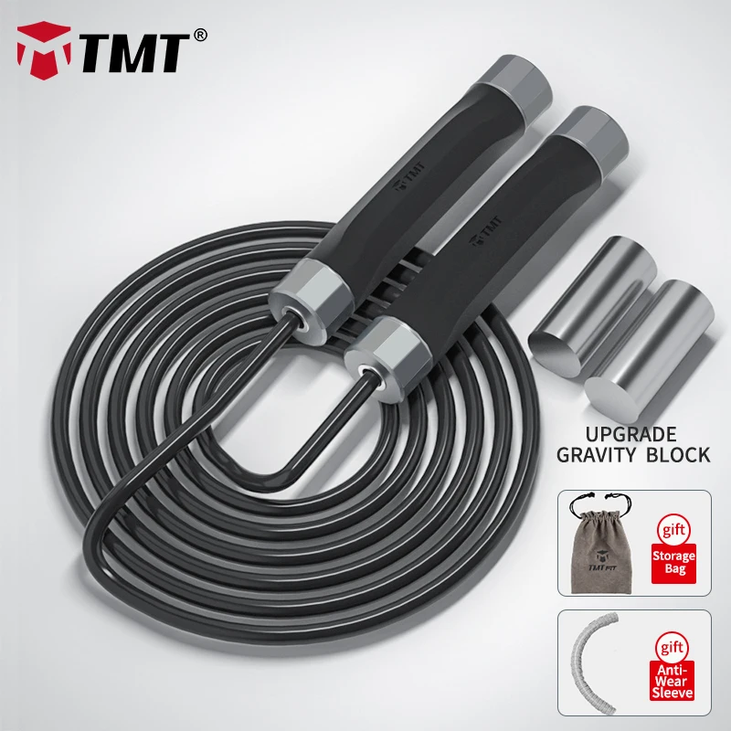 

TMT 550g Gravity Jump Rope Tangle-Free with Speed Bearings Silicone Handle Children Skipping 3m Ropes for Crossfit Gym Boxing