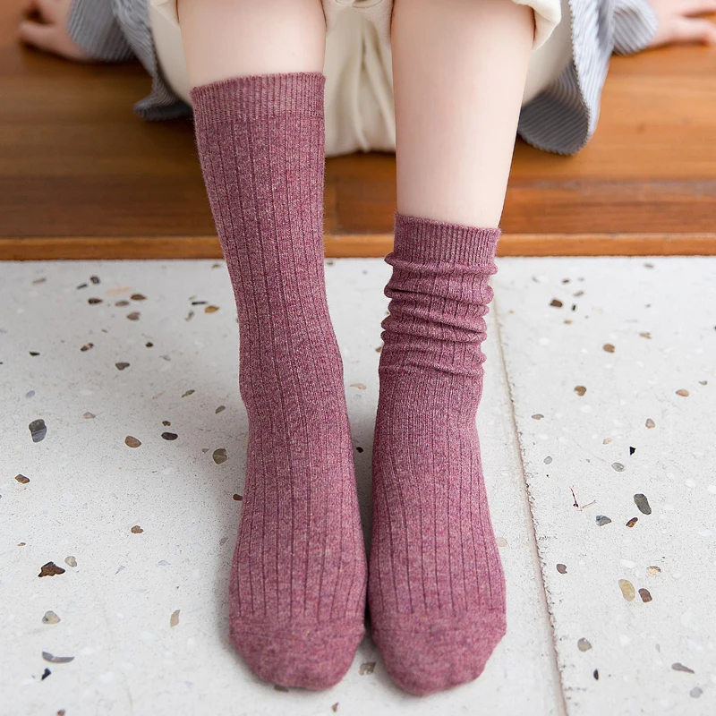 Хлопок женские носки толстые высокие трубки японский стиль Новинка kawaii дышащие повседневные тонкие длинные носки лето осень 1 пара