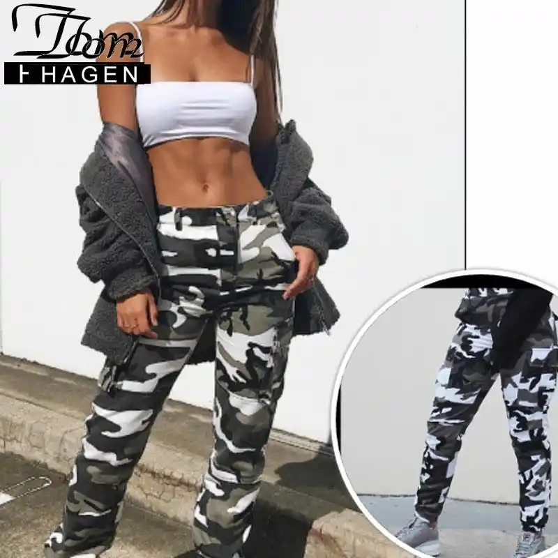 black and white camo pants womens