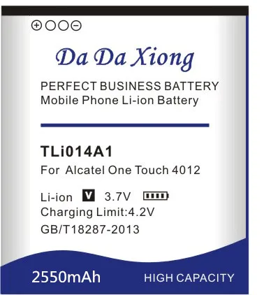 Аккумулятор Da Xiong 2550 мАч TLi014A1 для Alcatel ONE TOUCH 4012/X фотолампа фотосессия 918|battery for