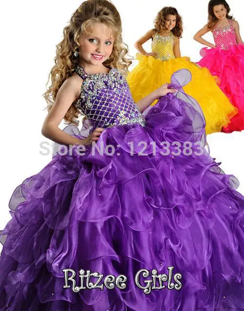 

free shipping flower girl dresses for wedding 2016 first little girl christmas beading pageant crystal Communion Dress for girls