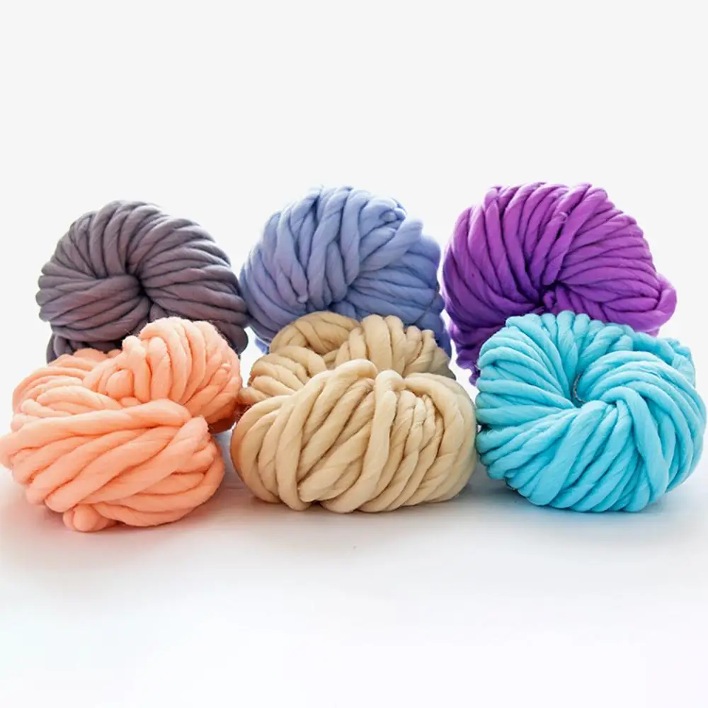

250/Ball Super Thick Natural Wool Chunky Yarn Felt Wool Roving Yarn For Spinning Hand Knitting Spin Yarn Diy Blanket Supply &xs
