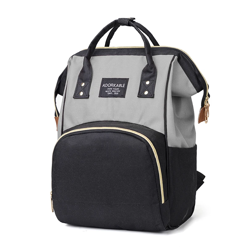 Сумка для подгузников, Детская сумка, высокое качество, большая сумка для подгузников для беременных, сумка для подгузников, многофункциональная сумка для ухода за ребенком, женская модная сумка - Цвет: Black Gray