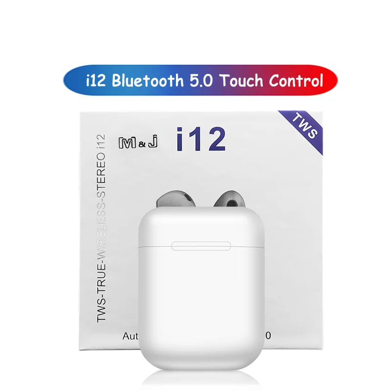 

Original i12 TWS Touch Control Mini Wireless Earphone Bluetooth 5.0 Headset for Android Iphone Sport Headset music Earbuds