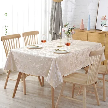 

Luxury Waterproof Anti-hot Oil Table Cloth Jacquard Printed Checked Square Tablecloth Table Cloth Pattern Flower Rectangular