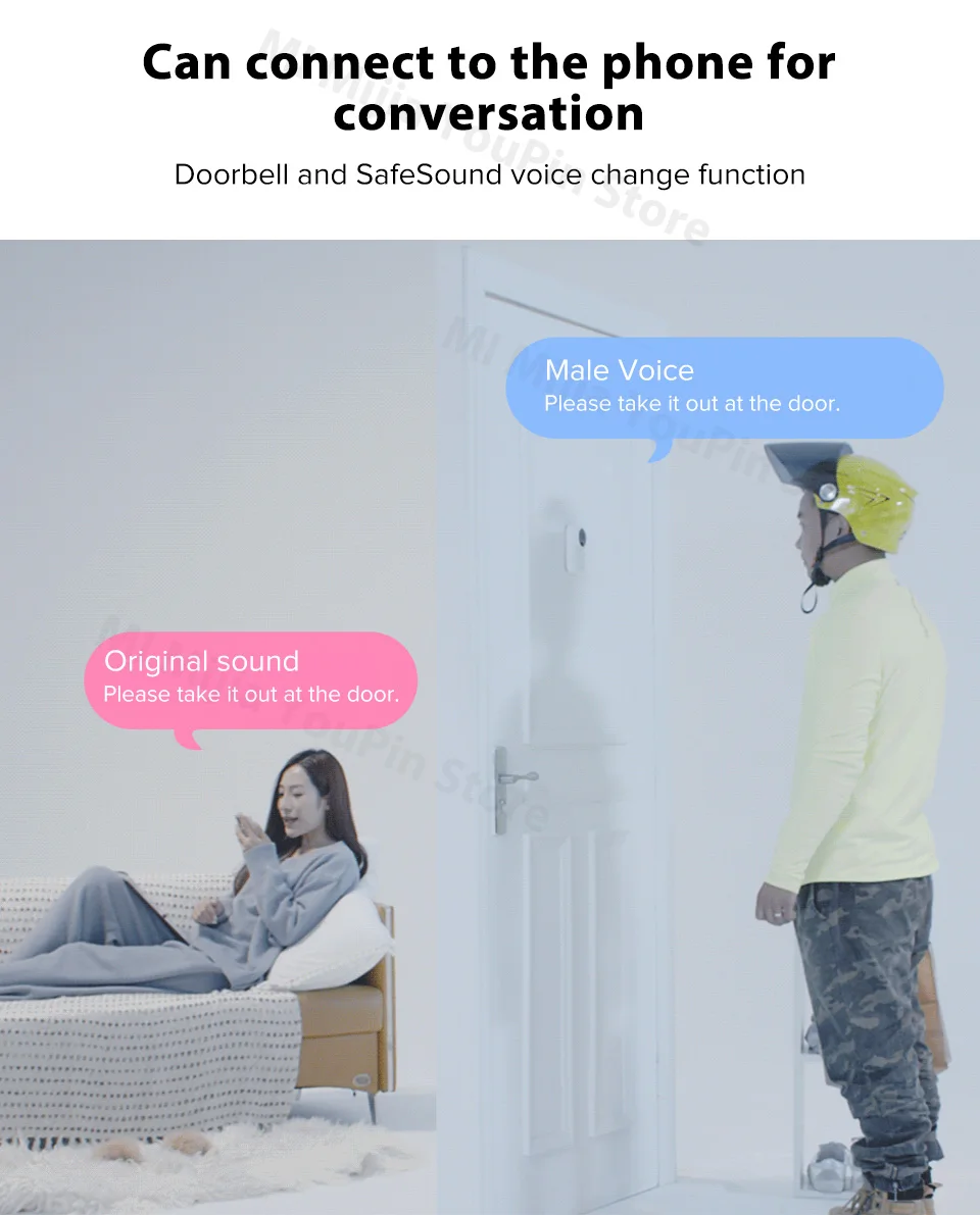 Xiaomi Mijia Doorbell AI Face Identification 720P IR Two Way Audio Video Motion Detection SMS Push Intercom Free Cloud Storage (10)