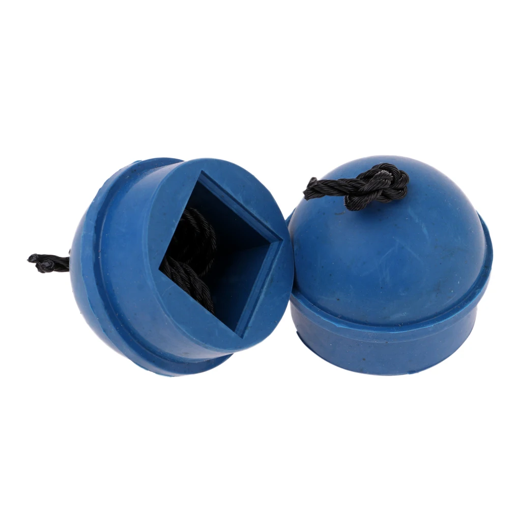 2 Pieces Pool Snooker Billiard Cue Pool Table Chalk Holder Blue Rubber Holder With String Attachment