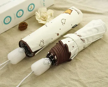 

OLYCAT Automatic Umbrella Rain Women Lovely Cat Folding Umbrellas Windproof Black Coating Anti UV Parasol Women's Umbrella Girl