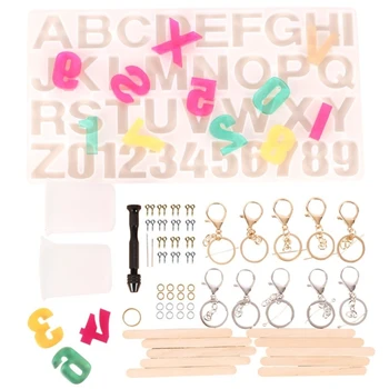 

227 Pcs DIY Silicone Resin Mold Epoxy Letter Crystal Alphanumeric Set Handmade Products Mould Earring Jewelry Keychain