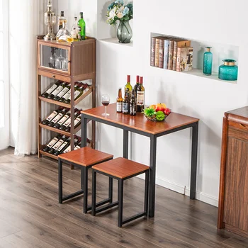 

Spot Simple Wood Grain 75cm High Dining Table And Chair Three-Piece [90 x 60 x 75cm] QP2