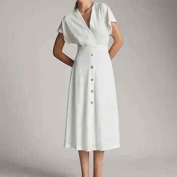 

Women Dress 2020 Spring and Summer New Ladies Button Dress