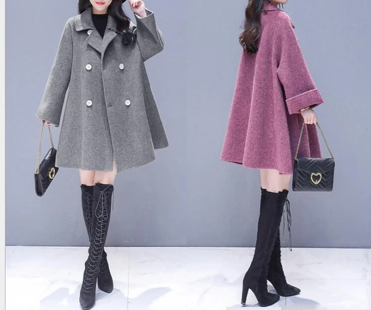 

2021 Autumn Fashion Windbreaker Cardigan Overcoat Women Lapel Belt Trench Coat Elegant Lace Up Woolen Long Warm Winter Outerwear