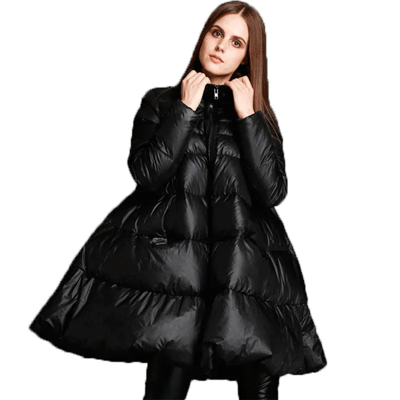 

Winter Women Down Jacket New Fashion Warm Coats Plus size Loose Casual Coat Elegant Female Super Thick Long Overcoat OK220