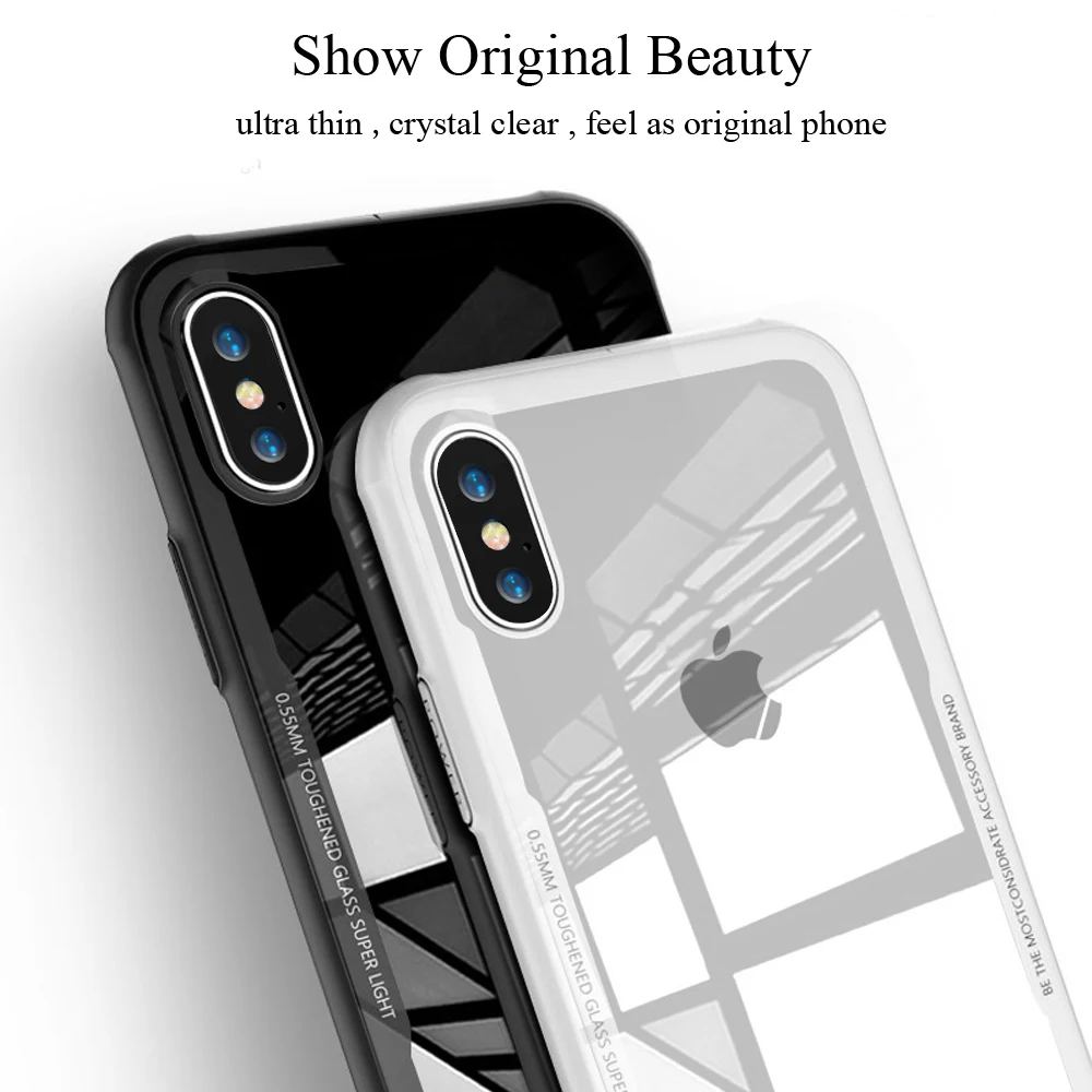 FLOVEME закаленное стекло телефон чехол для iPhone X 10 0 7 мм Защитная крышка мобильного