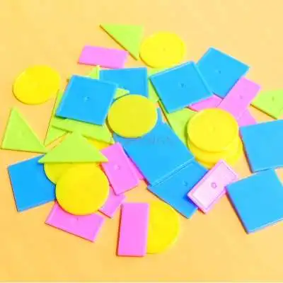 Colorful plastic large geometric piece set graphics to recognize primary school first grade math teaching aids |