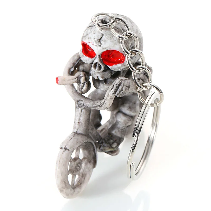 

Creative Skull Skeleton Bicycle Pendant Key Chain Keyring Keyfob Strange Toys DXAA