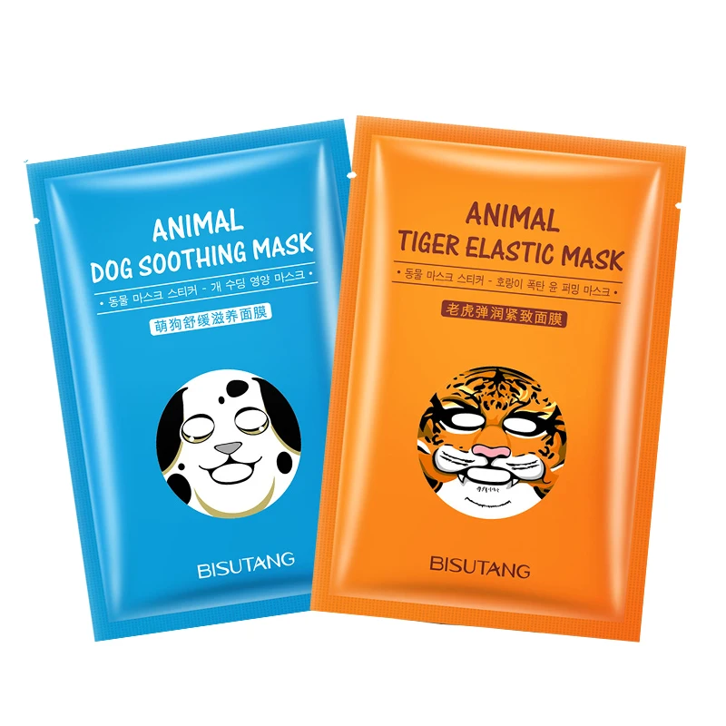1pc Cute Tiger/panda Facial Mask Whitening Moisturizing Oil Control