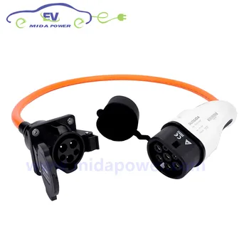 

32A IEC 62196-2 Type 2 Mennekes EV Connector to Type 1 Socket EV Adaptor Cable EV Plug Electric Charging Cable EVSE Charger