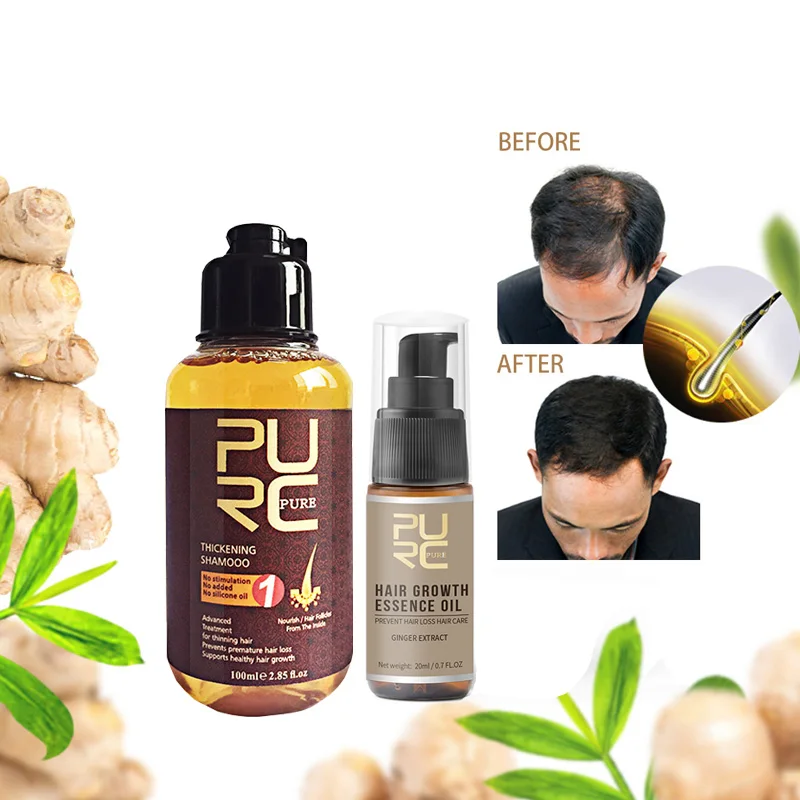 PURC Grow Hair эссенция для быстрого роста волос Масло жидкое лечение Предотвращение выпадения волос уход за волосами 20 мл и утолщение волос шампунь