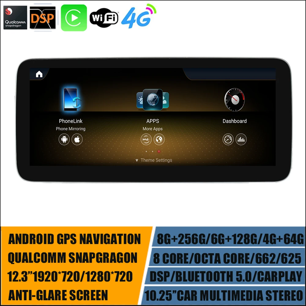 

12.3'' Android11 Navigation GPS Multimedia Player For Mercedes Benz A CLA GLA CLass W176 X156 C117 W117 Qualcomm 8+256G 1920*720