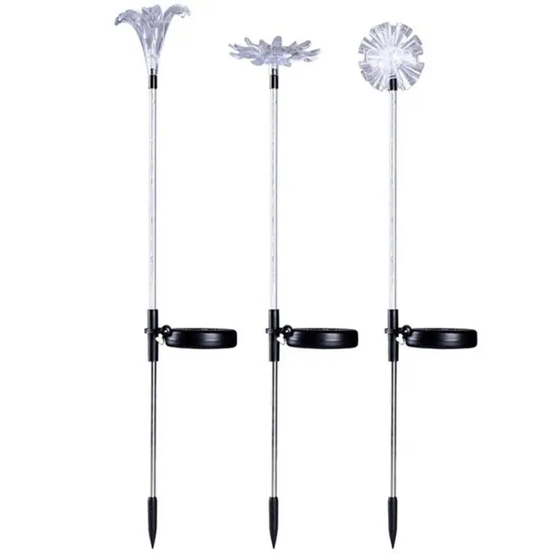 

Promotion! 3 Pcs Multi-color LED Artificial Flowers Solar Stake Lights Solar Garden Lights, Outdoor or Indoor, Solar Powered or