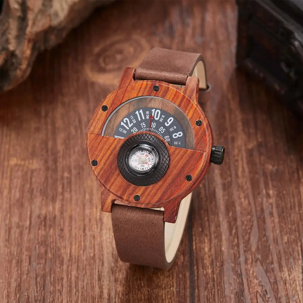 GORBEN Wood Quartz Watches Men's Watch Sports wooden Watch Gift Clock