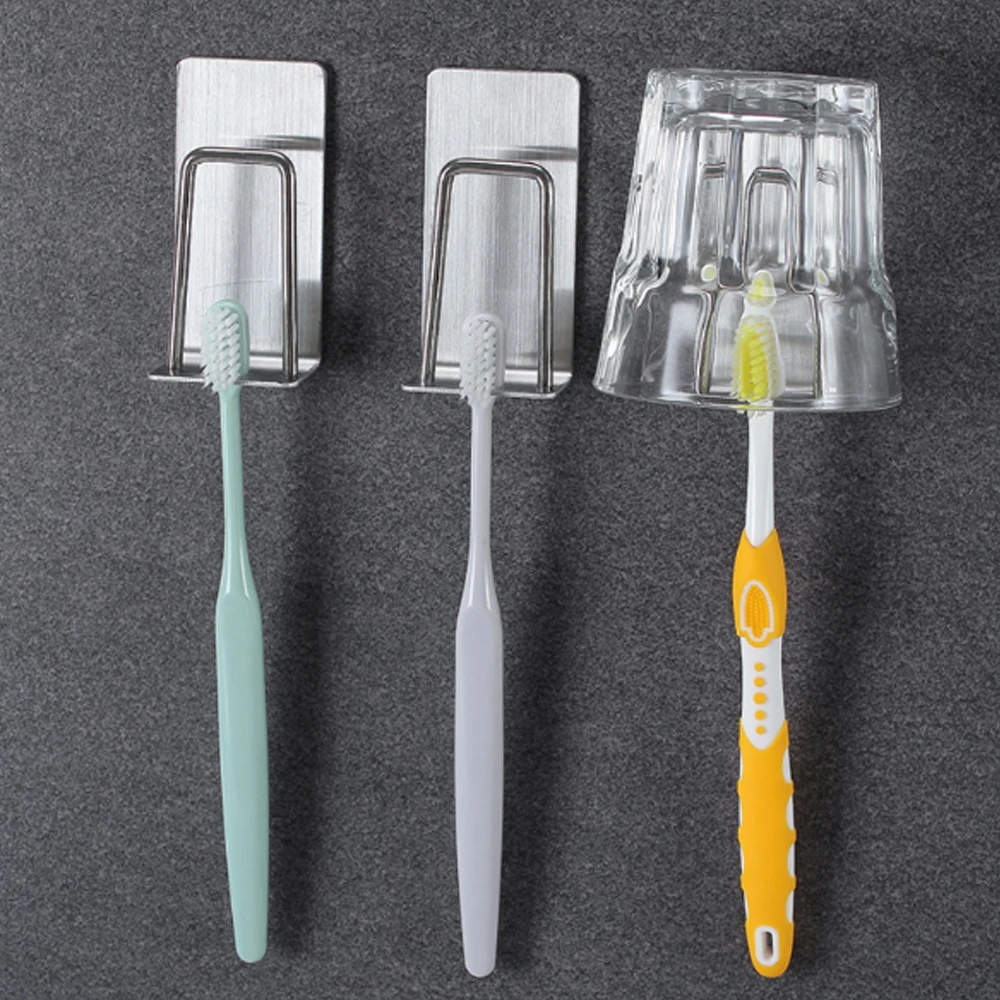 

Bathroom Storage Hooks Stainless Steel Toothbrush Holder Gargle Cup Holder Wall Mounted Hanger