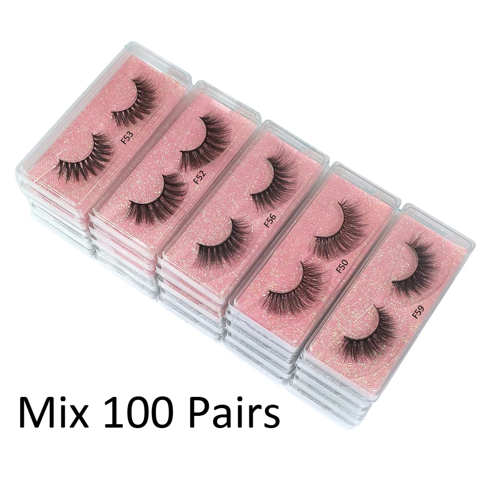Wholesale Lashes 30/50/100 Pairs 3d Mink Lashes In Bulk Natural False