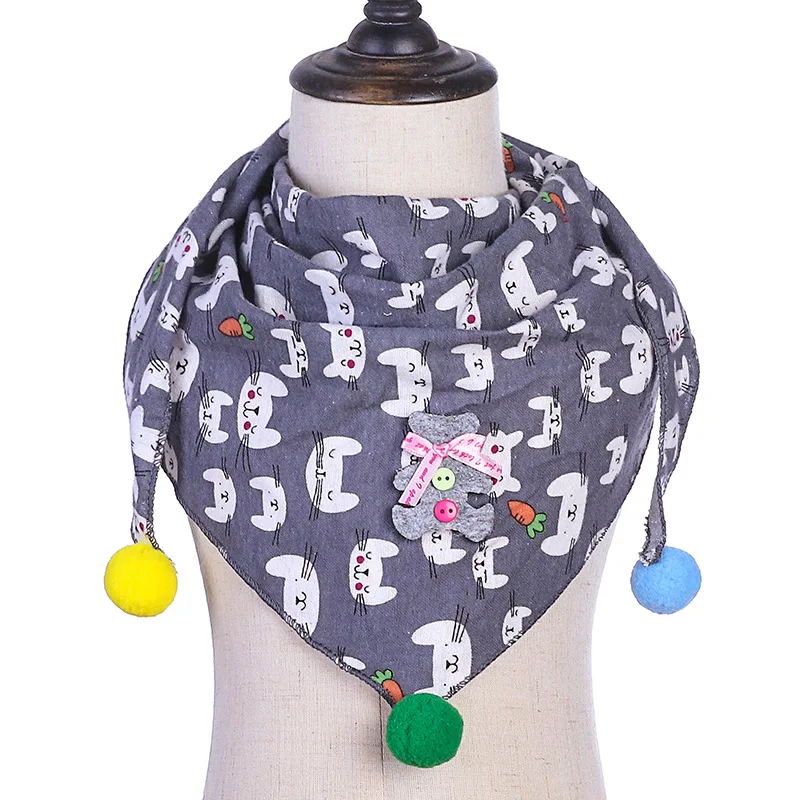 Модный осенне-зимний теплый детский хлопковый треугольный шарф с принтом звезд для мальчиков и девочек, детский шейный платок с воротником, Детская шаль с воротником - Цвет: 6