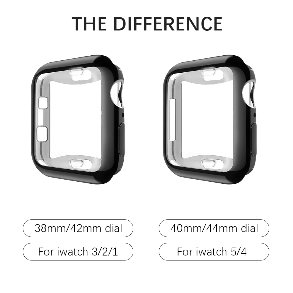 360 Slim Watch Cover for Apple Watch Case 5 4 3 2 1 42MM 38MM Soft Clear TPU Screen Protector for iWatch 4 3 44MM 40MM